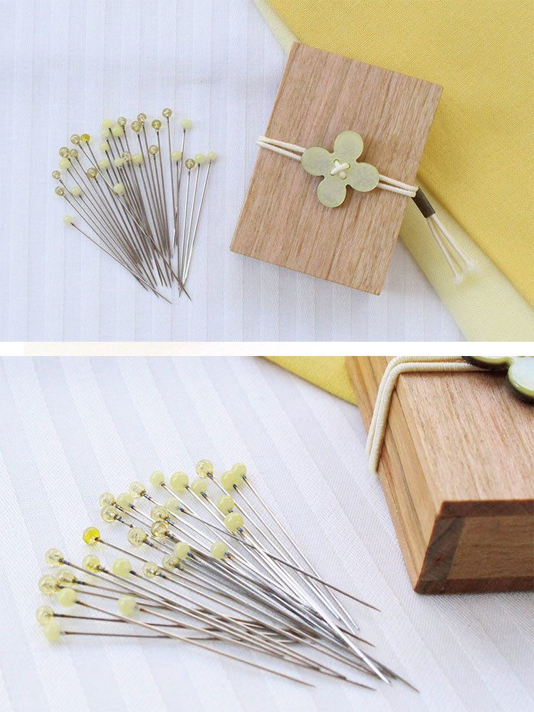 Cohana Spring Summer 2021 Glass Sewing Pins in a Cherry-Wood Box - Hands On Workshop
