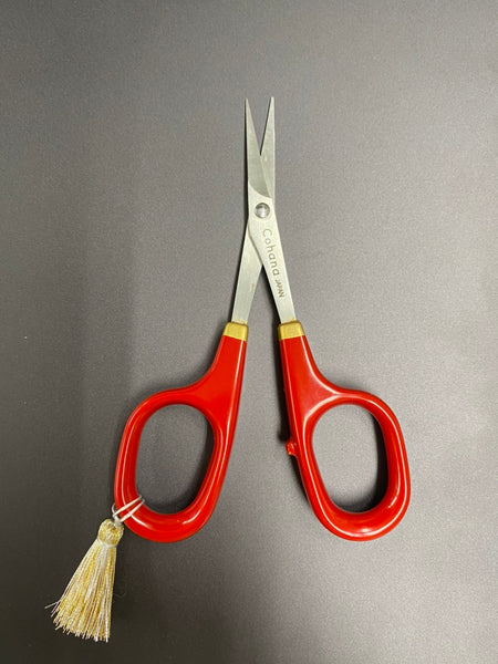 Cohana Small Scissors with lacquer handles + gold trim (Shunuri-painting / Red)