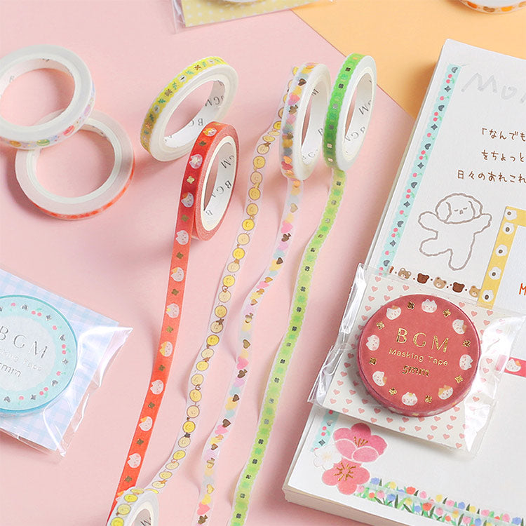 Washi tape BGM Masking Tape - Life Smile 5mm - Hands On Workshop