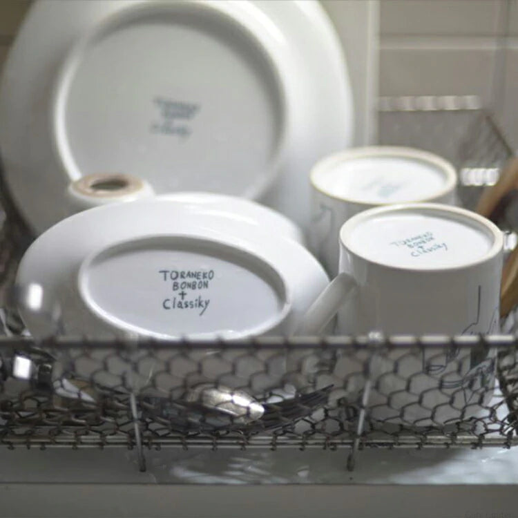 Ceramics by Toraneko Bon Bon (Tabby Cat Bon Bon) - Oval plate (Small) NH052 - Hands On Workshop