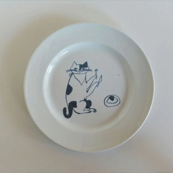 Ceramics by Toraneko Bon Bon (Tabby Cat Bon Bon) - Round plate (Large) - Hands On Workshop