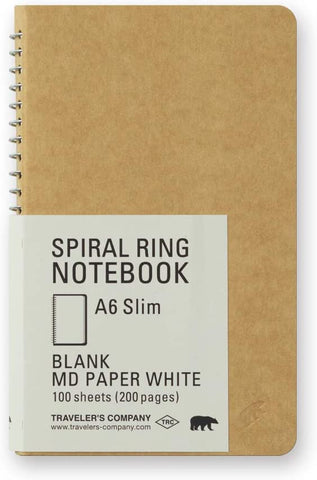 Spiral Ring Notebook A6 Slim Unlined MD White 15242006