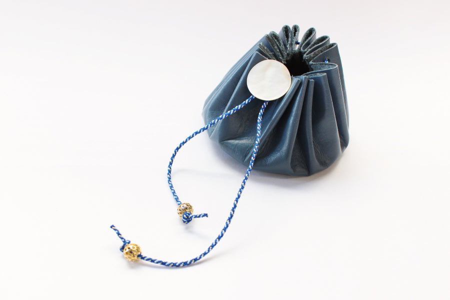 Cohana Himeji Leather Pouch Deep Indigo