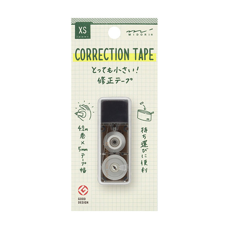 Midori XS correction tape black white