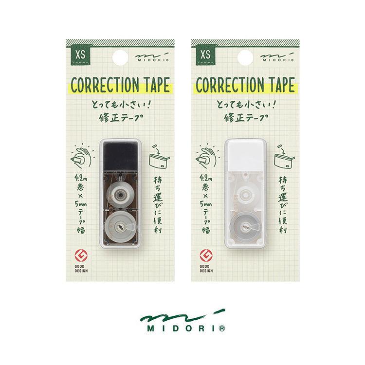 Midori XS correction tape black white