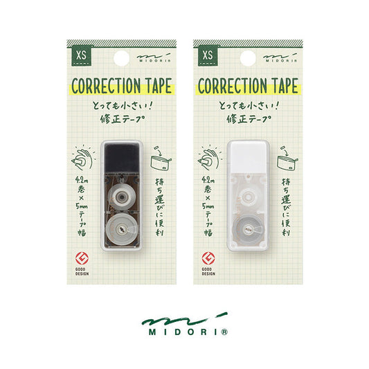 Midori XS correction tape black white