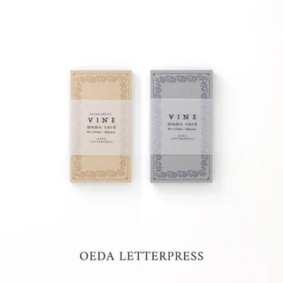Oeda Letterpress Memo Card Vine - Hands On Workshop