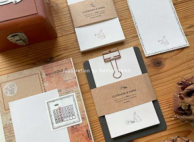 Clipboard & Paper Set Refills Typewriter Rabbit, Postman Rabbit, Memo Pads by Hana Rakui, OEDA LETTERPRESS, Rabbit Day - Hands On Workshop