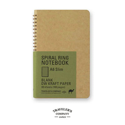 Traveler's Company Spiral Ring Notebook, A6 Slim, Unruled, DW Craft
