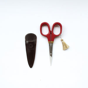 Cohana Small Scissors with lacquer handles + gold trim (Shunuri-painting / Red)