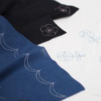 Daruma Sashiko Linen Handkerchief套件
