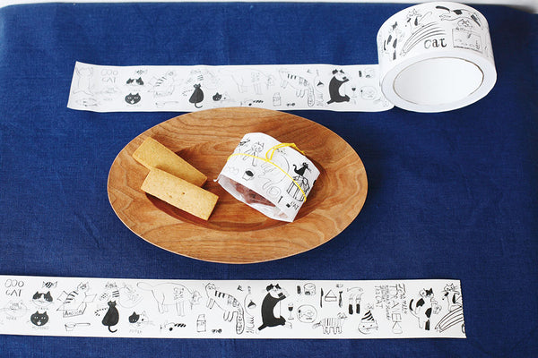 クラシキー:猫の和紙テープ(幅50mm)