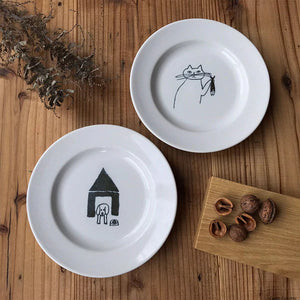 Ceramics by Toraneko Bon Bon (Tabby Cat Bon Bon) - Round plate (Small)