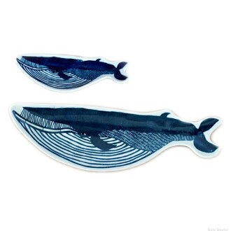 カタカタセラミック皿-クジラ