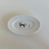 Ceramics by Toraneko Bon Bon (Tabby Cat Bon Bon) - Oval plate (Large) NH051