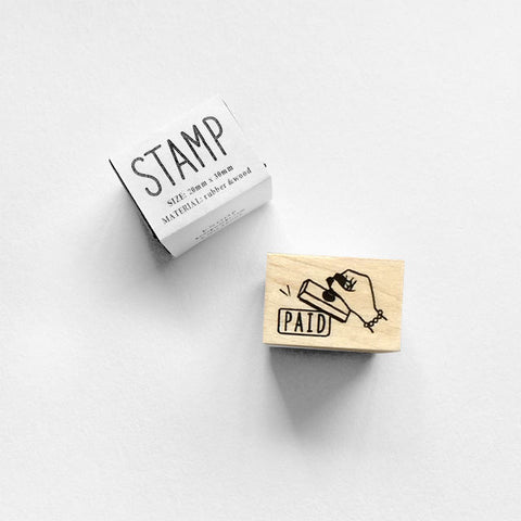 Rubber stamps by Knoop Works: Paid