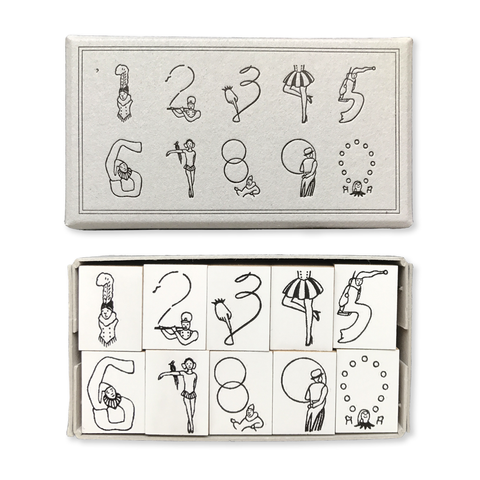Rakui Hana Briefmarken - Zirkus-Truppe Nummernstempel-Set