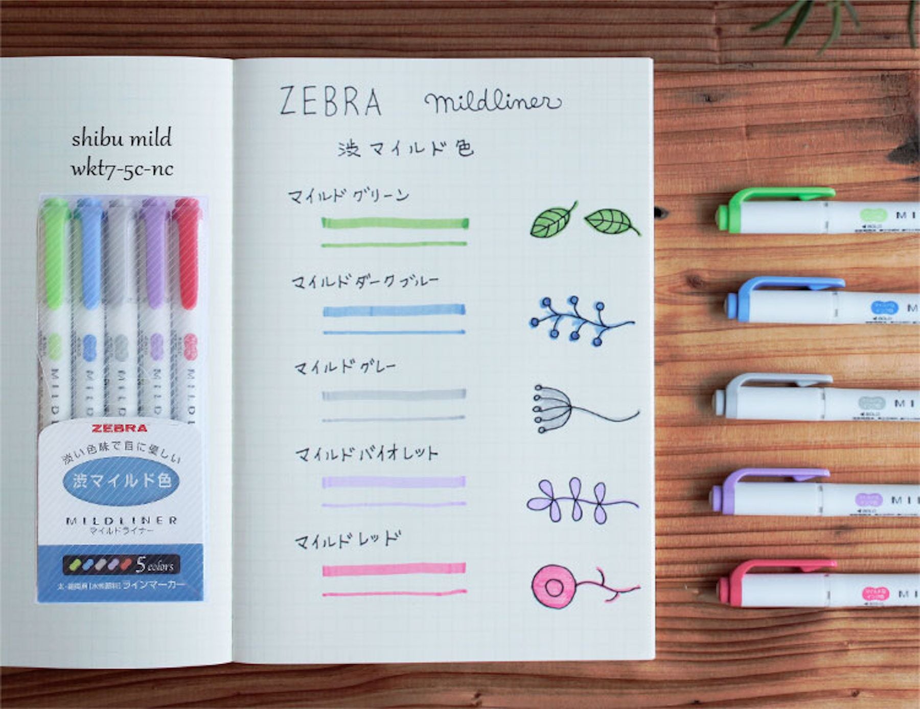 Zebra-Stifte - Shibu / Cool & raffiniert x 5 Stifte