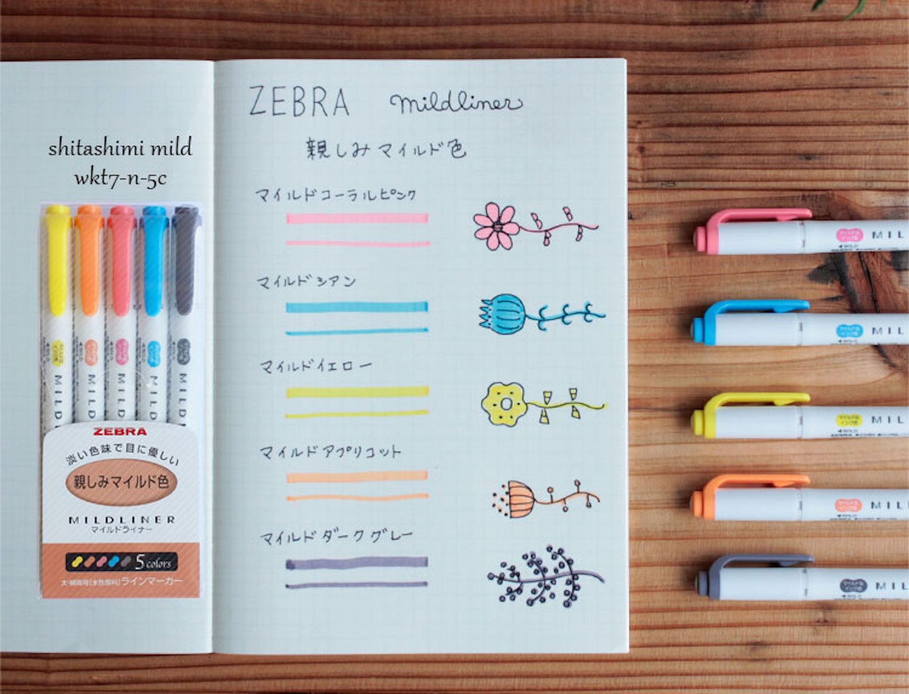 Zebra-Stifte - shitashimi / freundlich x 5 Stifte