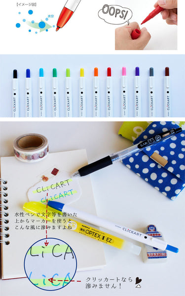 Zebra-Stifte - ClickArt Retractable Marker Stift 0.6mm (12 Stifte)